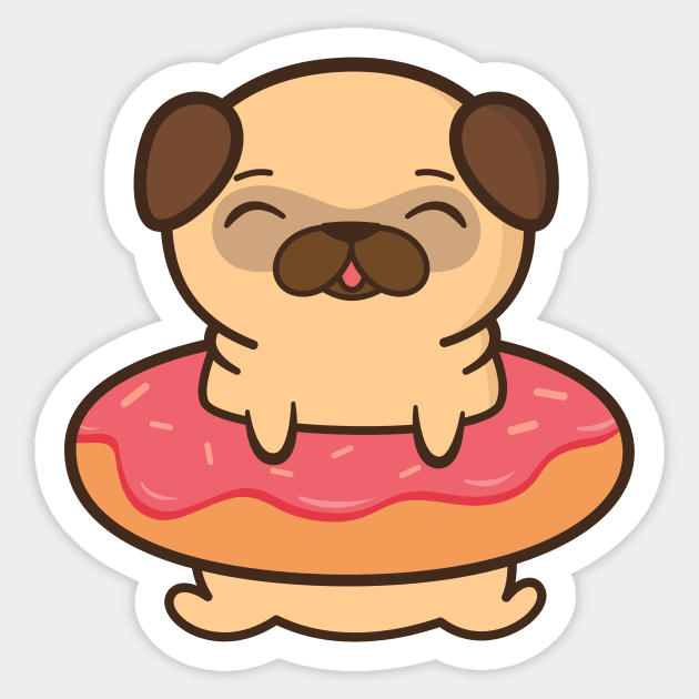 Cute and Kawaii Adorable Pug Sticker by happinessinatee